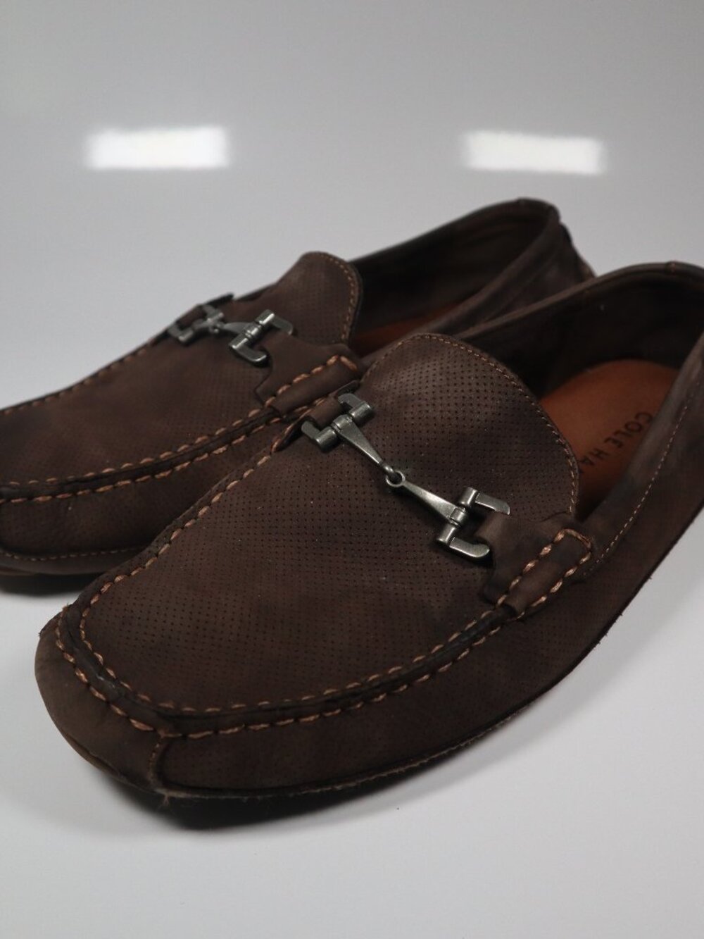 Cole Haan Wyatt Bit Driving Loafers Dark Chocolate Nubuck C37222 - Men’s 8.5M